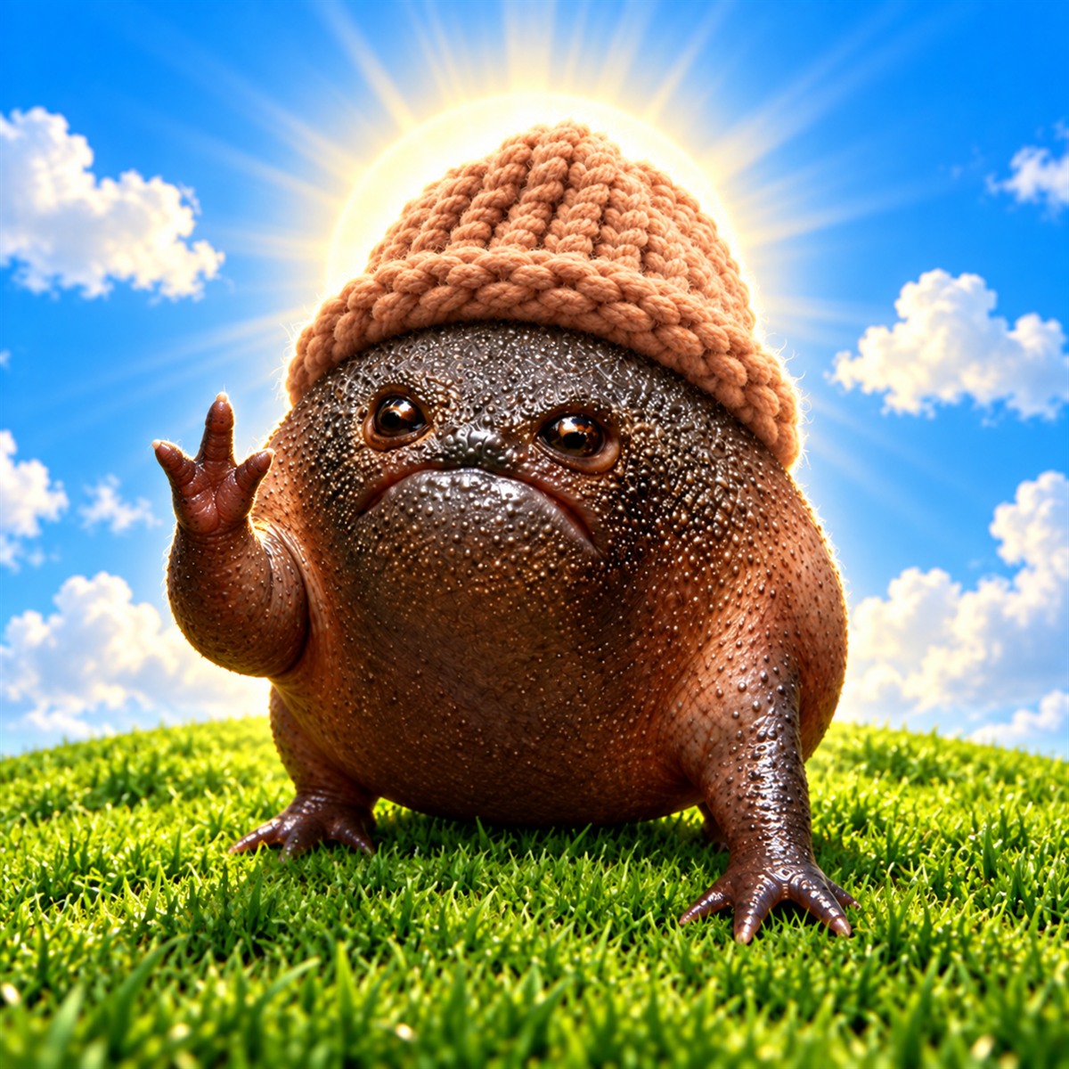 Square launch artwork of Holy Wif Frog Father giving a blessing